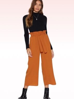 NASTY GAL Orange tie waist pants